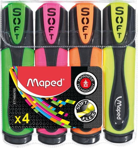 Maped Fluo Peps UltraSoft - Set mit 4 Farben - Textmarker - Hauptbild