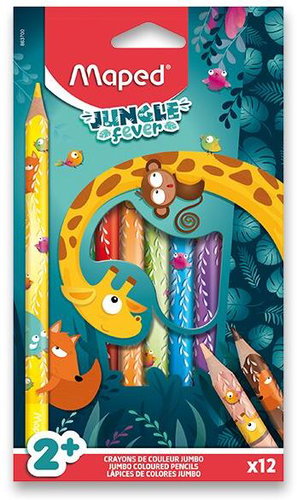 MAPED Jungle Fever Jumbo, dreieckig, 12 Farben - Buntstifte - Hauptbild
