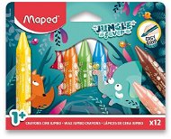 MAPED Dschungelfieber Jumbo dreieckig, 12 Farben - Wachsstifte
