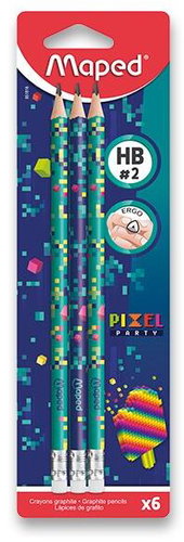 MAPED Pixel Party HB, triangular - pack of 6 - Pencil - Main image