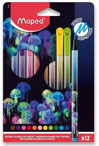 MAPED Deepsea Paradise, 12 colours - Felt Tip Pens - Main image