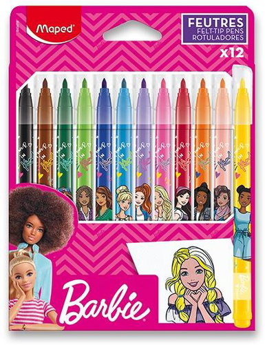 MAPED Barbie, 12 colours - Felt Tip Pens - Main image