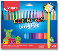 MAPED Long Life 2.0, 18 colours - Felt Tip Pens