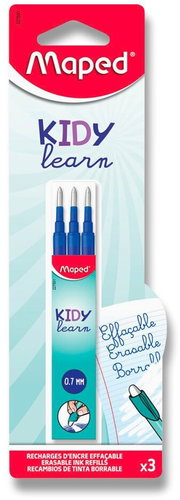 MAPED Kiddy Learn 0.7 mm, modrá - balení 3 ks - Erasable Pen Refill - Main image