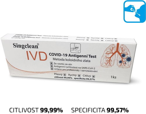 1x Singclean® COVID-19 test kit (colloidal gold method) from the mouth - Home Test - Main image