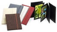 KPH Leporelo for 12 photos 13×18 CANVAS burgundy black pages - Photo Album