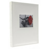 GEDEON High leather photo album 10×15/300 with label WHITE W with photo cut-out - Photo Album