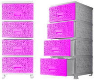 Mega Plast Monaco 44 × 38 × 90,5 cm, pink/white - Chest of Drawers