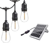 LEDSolar 10 solárna reťaz so žiarovkami, 10× E27 LED žiarovky, iPRO, 6 W, teplá farba - LED svietidlo