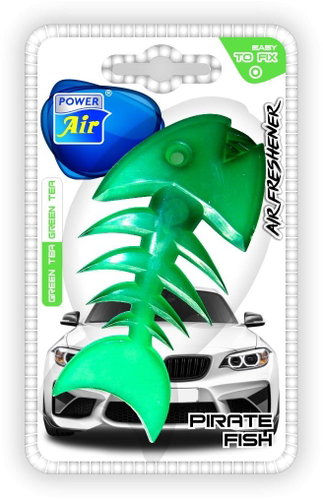 JEES s. r. o. PIRATE FISH Green Tea GREEN - Car Air Freshener - Main image
