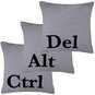 Pillow Daklos Ctrl Alt Del Pillows - 40 cm x 40 cm - dark grey set of 3 - Polštář