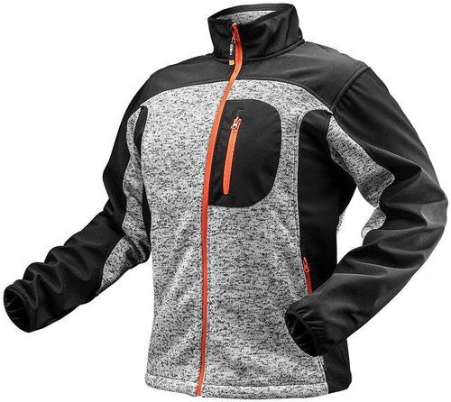 Knitted working softshell black-grey - Work Jacket - Main image