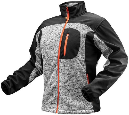 Knitted working softshell black-grey - Work Jacket - Main image