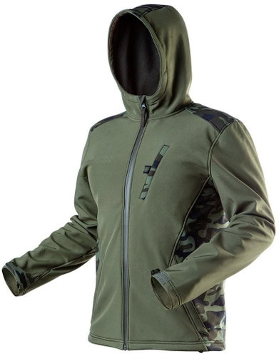 Softshell camo, camouflage olive - Work Jacket - Main image