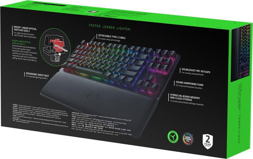 RAZER HUNTSMAN V2 Gaming Mechanical Keyboard - Optical Click Purple Switch