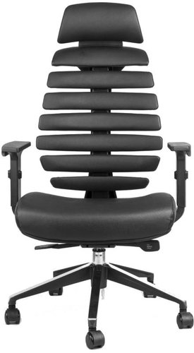MERCURY STAR Fish Bones PDH black plastic, black leatherette - Office Chair - Main image