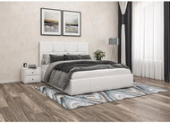 Sleep Melody Upholstered bed TWIST 160x200 cm, white, with storage space - Bed