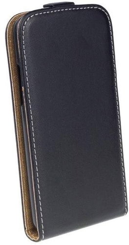 AMA Leather case FLEXI Vertical for ALCATEL POP C9 (7047D) - black - Phone Case - Main image