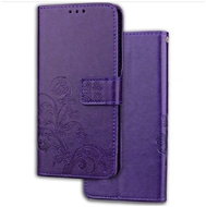JohnDan Leather case FLOWERS for Xiaomi Mi 8 Lite - purple - Phone Case