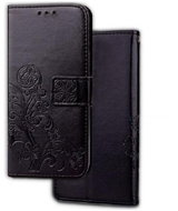 JohnDan Leather case FLOWERS for Samsung Galaxy J6 J600F - Black - Phone Case