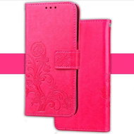 Lewinsky Leather FLOWERS case for Huawei Y7 Prime 2018 - pink - Phone Case