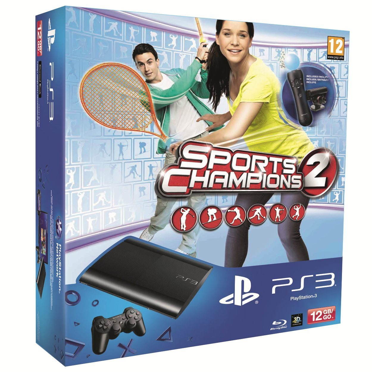 Sony PlayStation 3 Slim New 12GB Playstation MOVE Camera Sports Champions 2 Game Console alza.sk