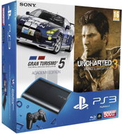 Sony PlayStation 3 Slim New 500GB + GranTurismo 5 (GOTY Edition) + Uncharted 3 (GOTY Edition) - Game Console