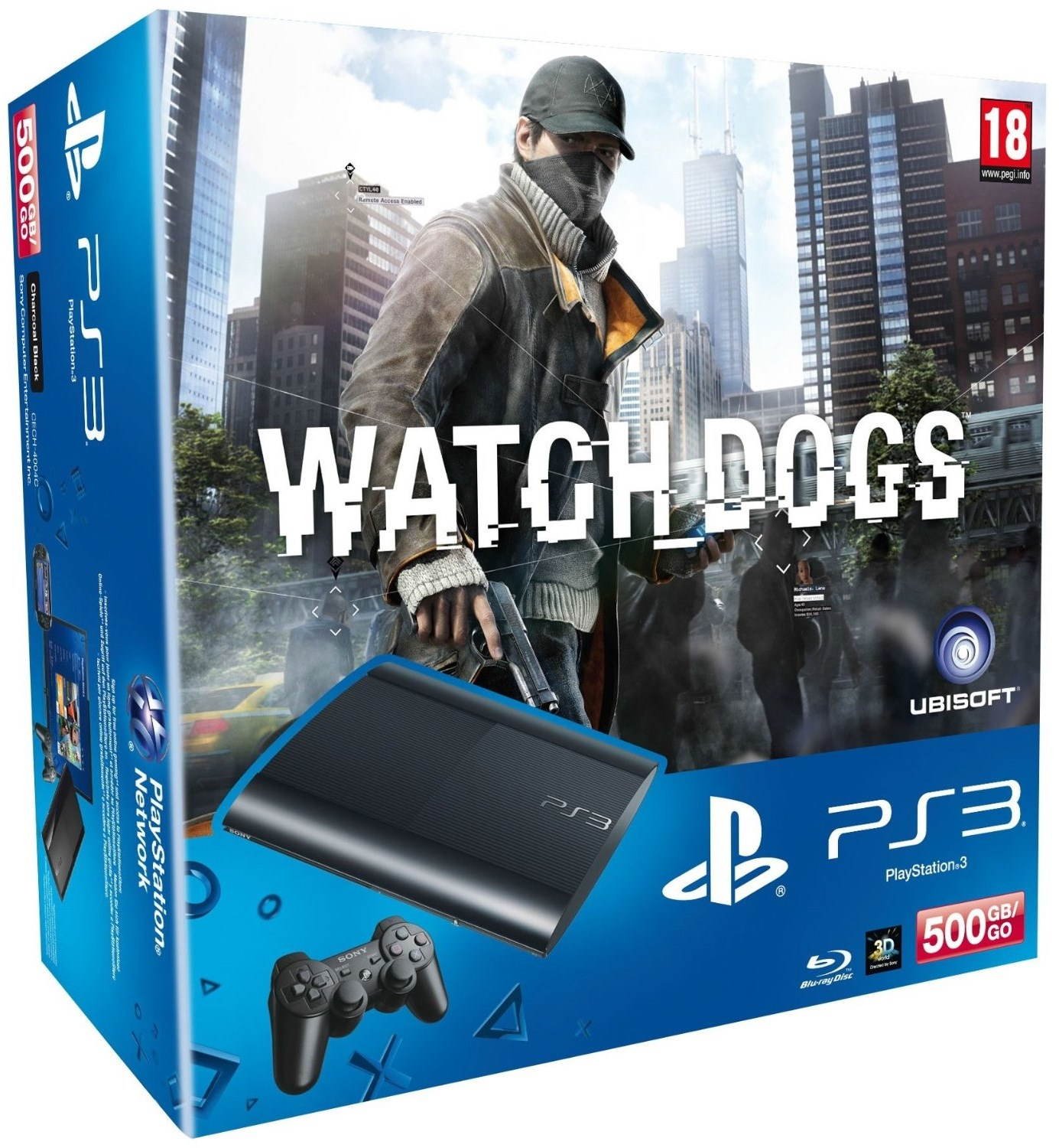 Sony PlayStation 3 Slim 500 GB + New Watch Dogs CZ - Game Console