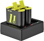 Telesin 3-slot charger for GoPro Hero 9 / 10 + 2 batteries, black - Charger