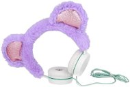 MG Plush Bear plyšová sluchátka s ušima, fialová - Slúchadlá