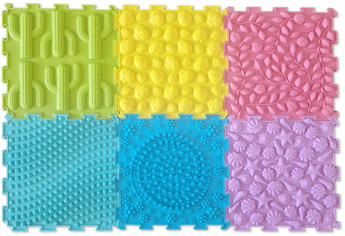 MOSH Sensory mat, vícebarevná, 6 ks - Acupressure Mat - Main image