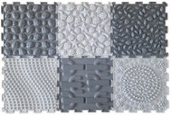 MOSH Sensory mat, tmavě šedá/světle šedá, 6 ks - Acupressure Mat
