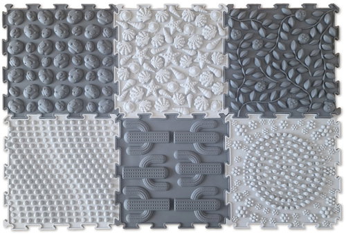 MOSH Sensory mat, tmavě šedá/světle šedá, 6 ks - Acupressure Mat - Main image
