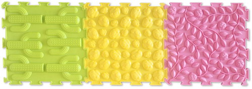 MOSH Sensory mat, zelená/žlutá/růžová, 3 ks - Acupressure Mat - Main image