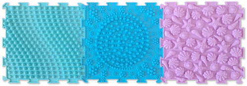 MOSH Sensory mat, tyrkysová/modrá/fialová, 3 ks - Acupressure Mat - Main image