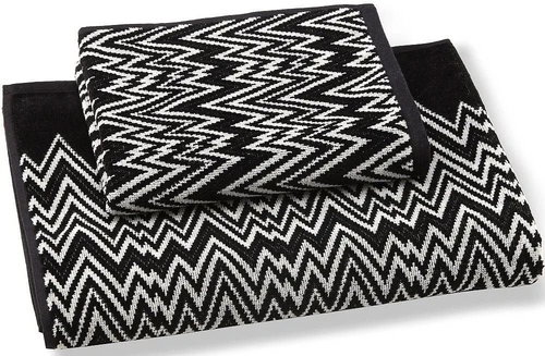 MISSONI HOME VANNI small hand towel 40 x 70 cm black and white - Towel - Main image