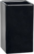 Spirella Toothbrush cup QUADRO, ceramic, black - Toothbrush Holder Cup