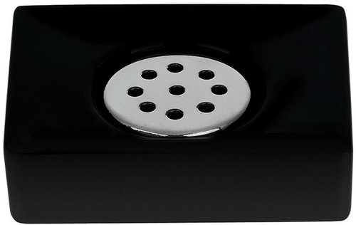 Spirella Soap dish QUADRO, ceramic, mat black - Soap Dish - Main image