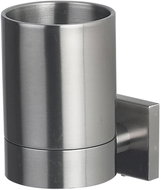 Spirella Wall mounted toothbrush holder NYO, brushed stainless steel - Toothbrush Holder Cup