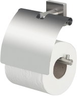 Spirella Wall mounted toilet paper holder NYO with cover, brushed stainless steel, 14 cm - Toilet Paper Holder