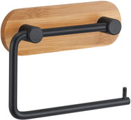 Spirella Self-adhesive toilet paper holder YONO, steel, bamboo, black - Toilet Paper Holder