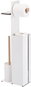 Free Standing Toilet Roll Holder Spirella Toilet paper holder YONI, with brush, tray and phone holder, white - Stojan na toaletní papír