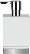 Spirella Soap dispenser ROMA, silver base, 300 ml, white porcelain - Soap Dispenser