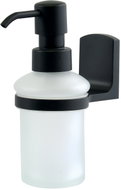 Spirella Wall mounted soap dispenser TAKU, glass, steel, 200 ml, matt black-white - Soap Dispenser