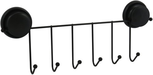 MSV Věšák s přísavkou s 6 háčky Mega Ventouses černý, 38 cm - Towel Rack - Main image