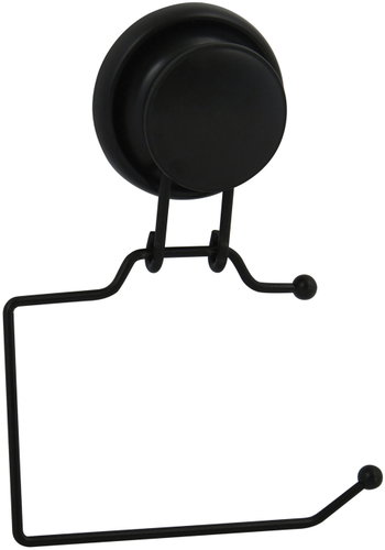 MSV Mega Ventouses toilet roll holder with suction cup, black, steel/plastic - Toilet Paper Holder - Main image