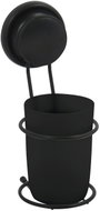 MSV plastic cup for toothbrushes with suction cup MEGA VENTOUSES, black - Toothbrush Holder Cup