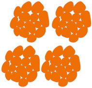 MSV set of 4 non-slip pads Galets, orange 12 × 13 cm - Non Slip Bath Mat