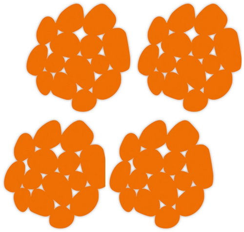 MSV set of 4 non-slip pads Galets, orange 12 × 13 cm - Non Slip Bath Mat - Main image