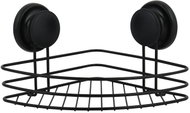 MSV Rohová polička s přísavkami Mega Ventouses, do koupelny, černá, ocel, 21,5 cm - Bathroom Shelf